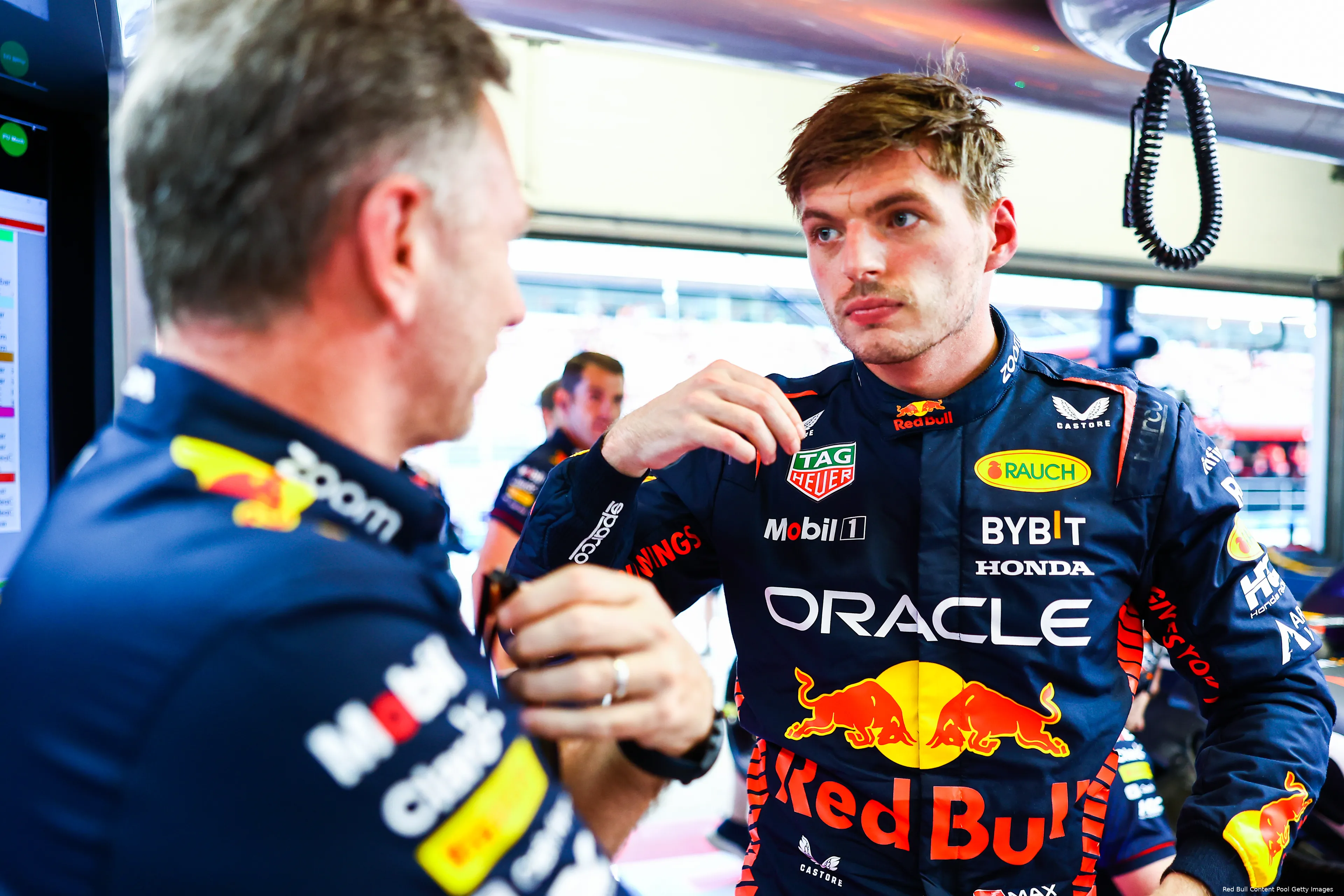 max verstappen christian horner red bull racing f1 gp spanje 2023