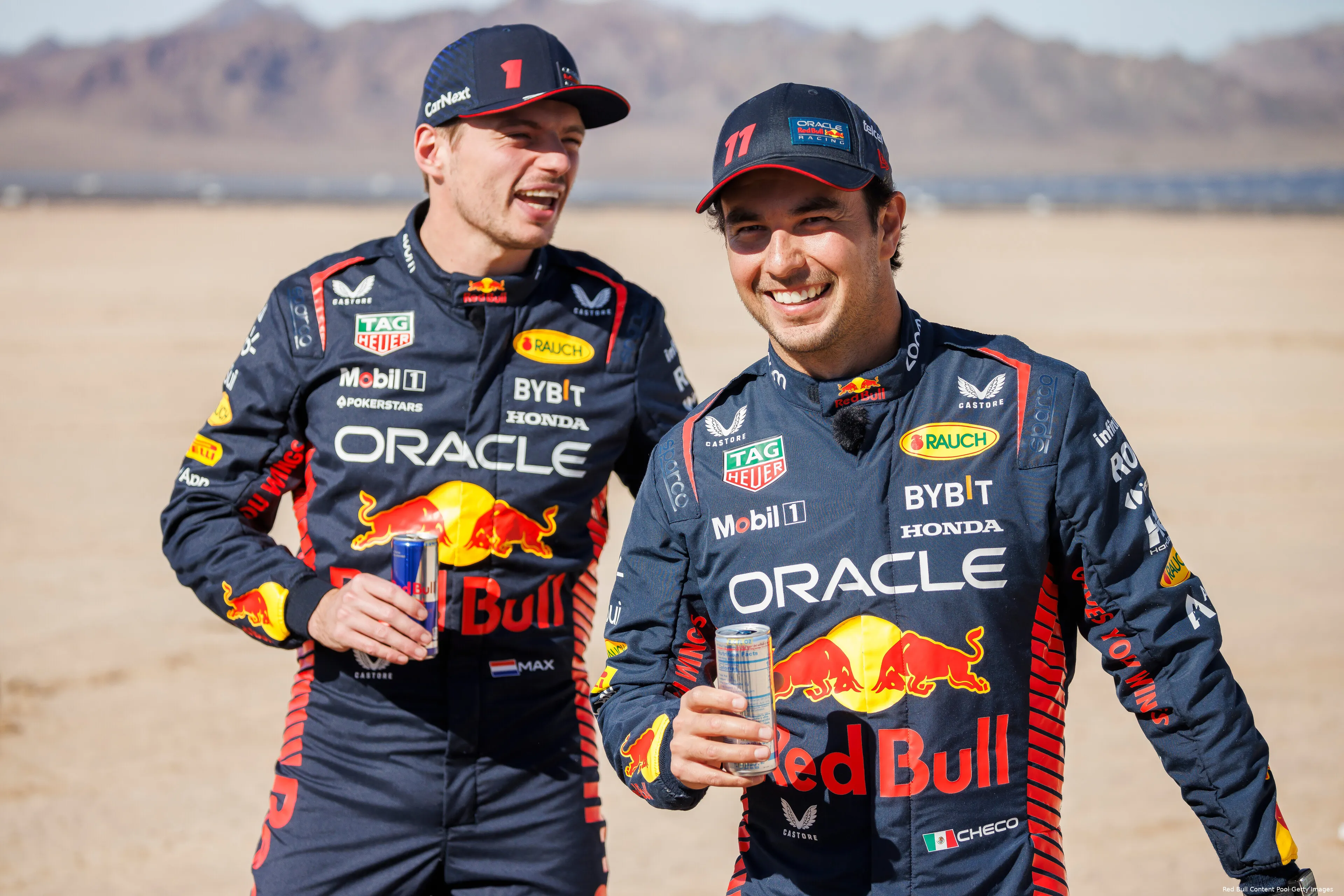 max verstappen sergio perez las vegas woestij