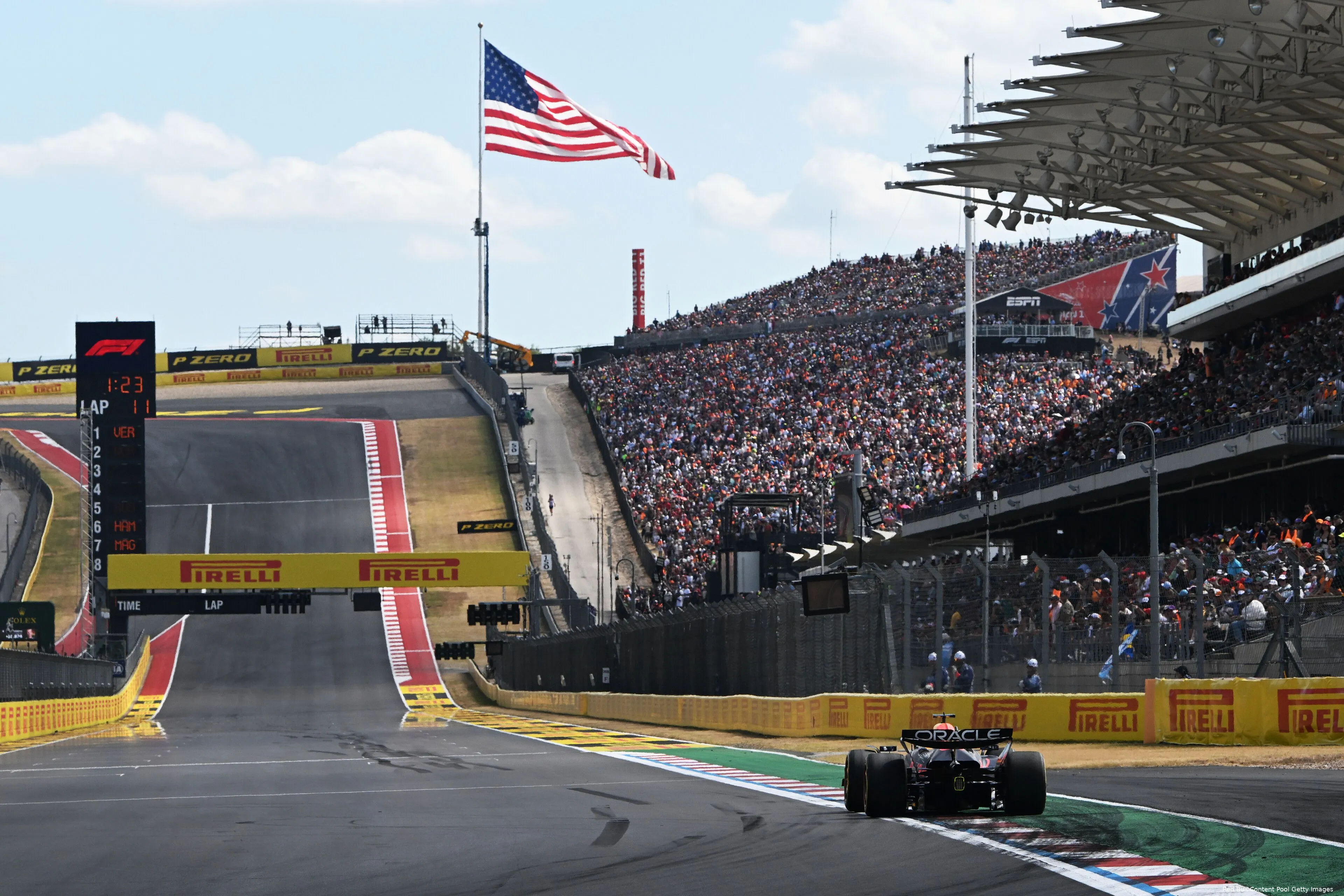 Max Verstappen op weg naar de winst voor de Sprint, Grand Prix van USA, 2024.