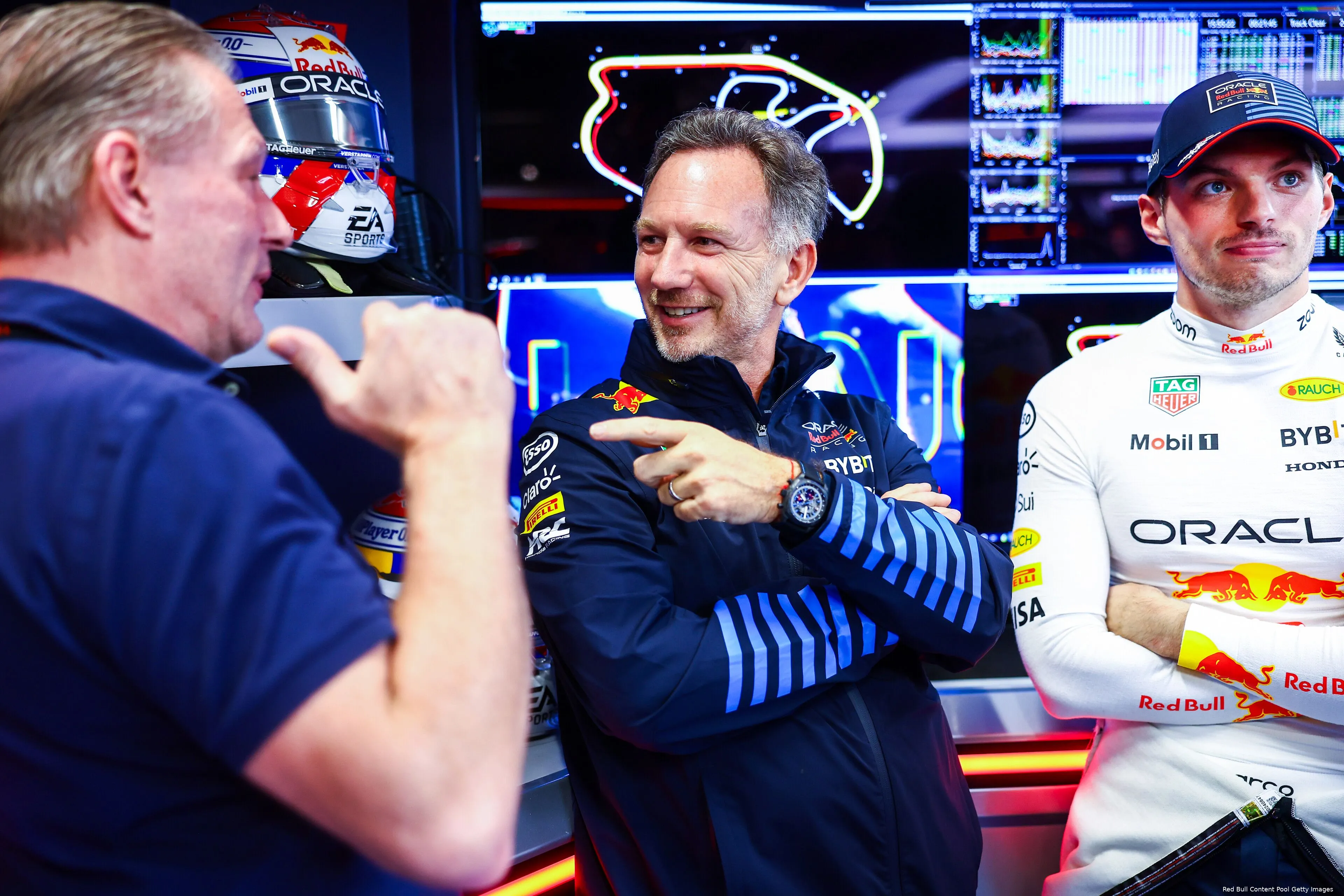 max verstappen jos verstappen christian horner redbullracing 2024 brazilie lachen