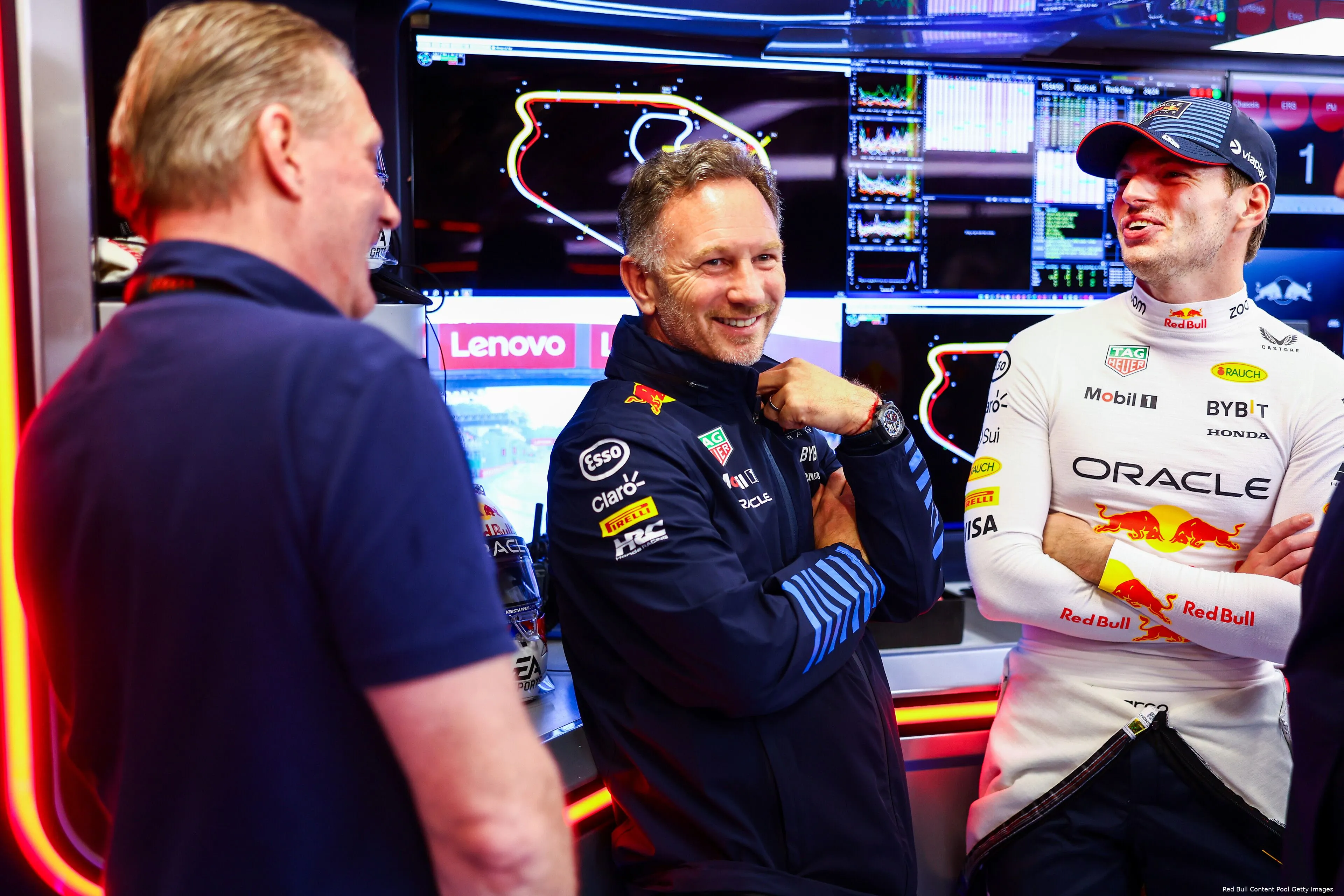max verstappen jos verstappen christian horner redbullracing 2024 brazilie lachen