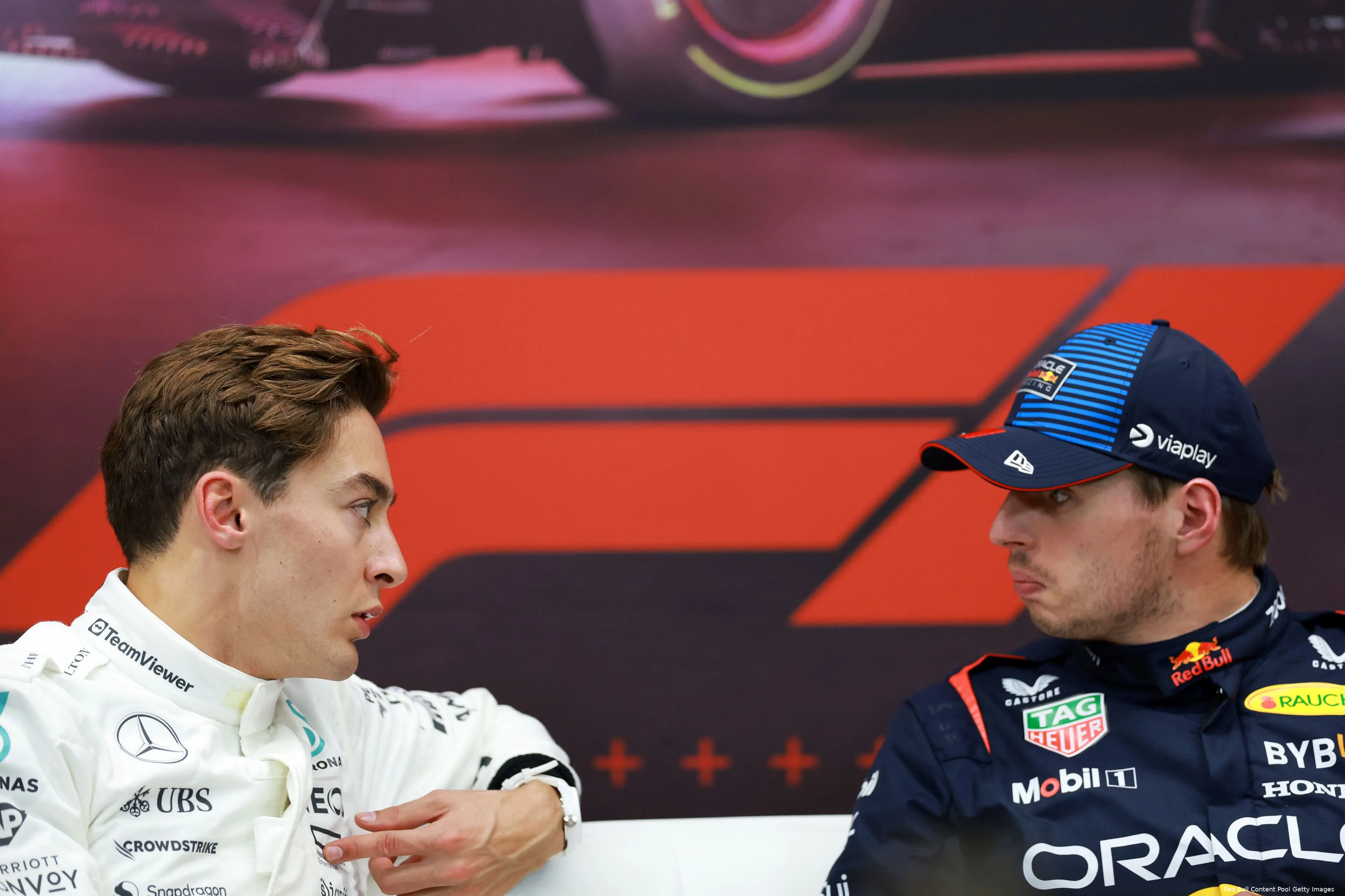 max verstappen george russell persconferentie qatar zaterdag f1