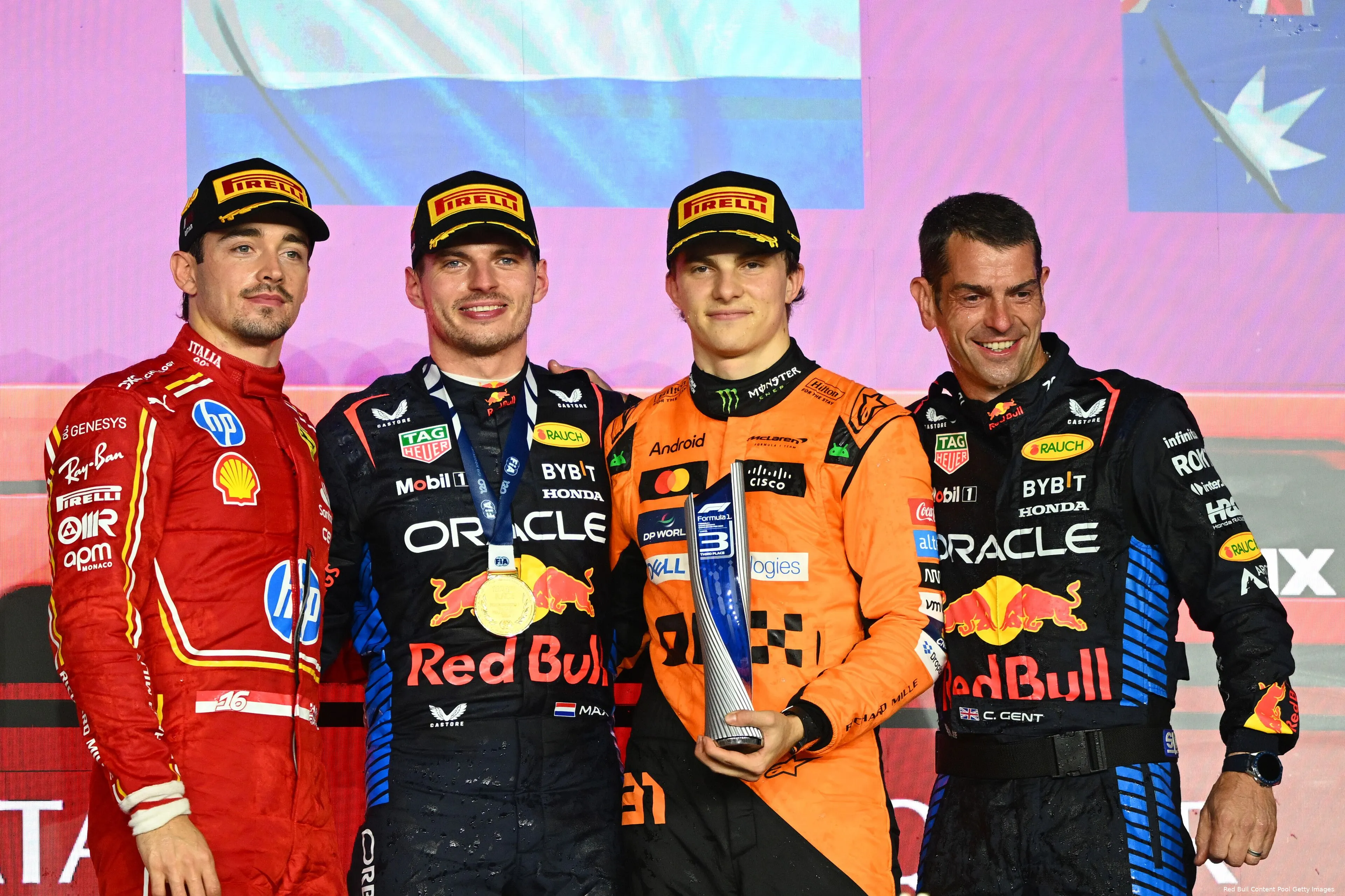 podium max verstappen charles leclerc oscar piastri qatar 2024 13