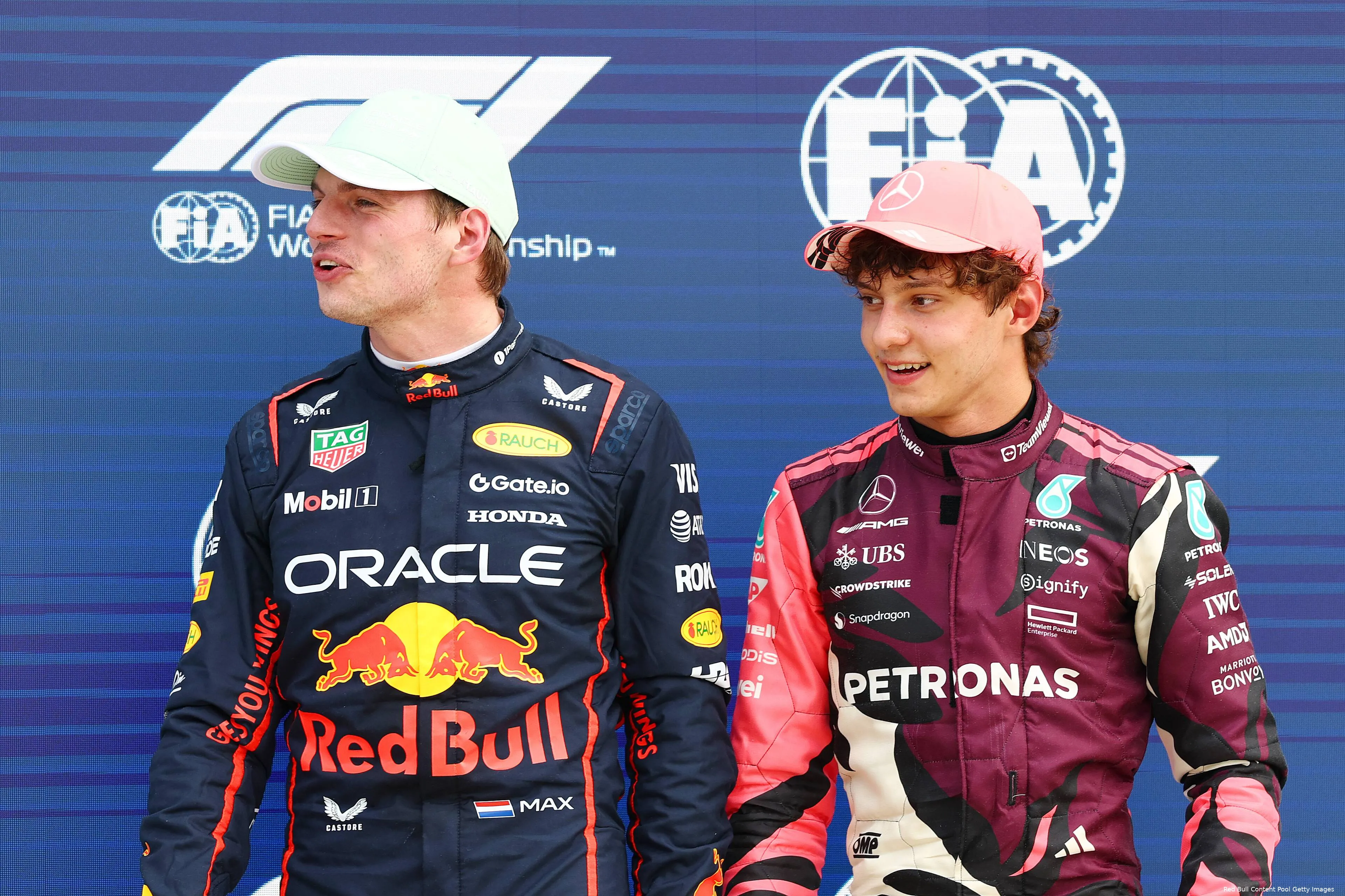 red bull racing max verstappen mercedes andrea kimi antonelli poleposition gp miami 2025 zaterdag