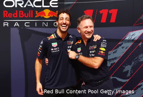 daniel ricciardo christian horner red bull racing f1 2023