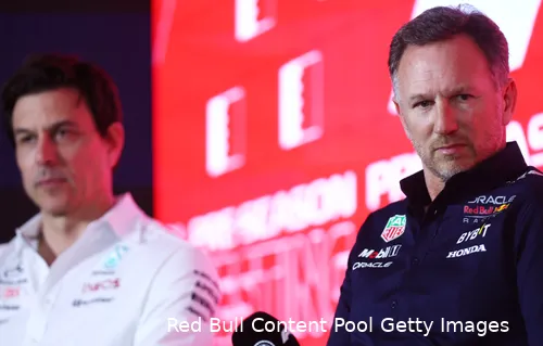toto wolff christian horner red bull racing f1 testing bahrein 2023