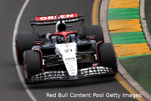 De Vries reed een handjevol rondes tijdens de tweede vrije training van de Grand Prix van Australië 2023.