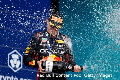 Verstappen pakte zijn derde overwinning van het 2023-seizoen tot nu toe (foto: Red Bull Content Pool/Getty Images)