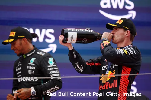 verstappen hamilton podium red bull mercedes spanje 2023