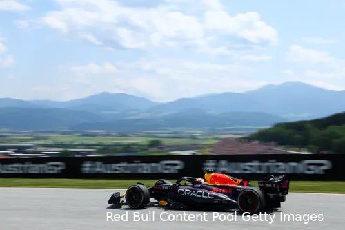 Max Verstappen tijdens de kwalificatie, Grand Prix van Oostenrijk 2023, Red Bull Ring.<br>
