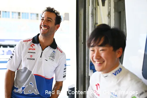 daniel ricciardo yuki tsunoda visa cash app rb wintertest bahrein 2024