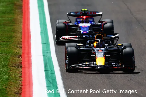 Verstappen neemt Hülkenberg op sleeptouw, kwalificatie Grand Prix van Emila-Romagna, 2024.