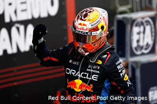 max verstappen spanje win juich woehoe