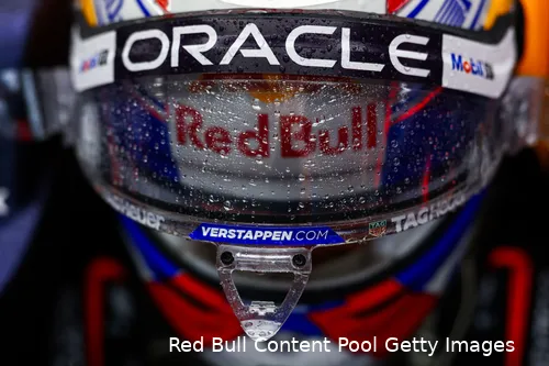 <i>Max Verstappen zag druppels op zijn vizier.</i>