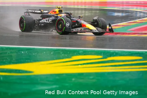 Sergio Pérez, een P3 in de kwalificatie, Circuit de Spa-Francorchamps, Grand Prix van België 2024.