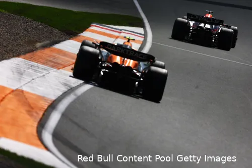 <i>Norris had in Zandvoort onder meer een nieuwe achtervleugel en een nieuwe vloer.</i>