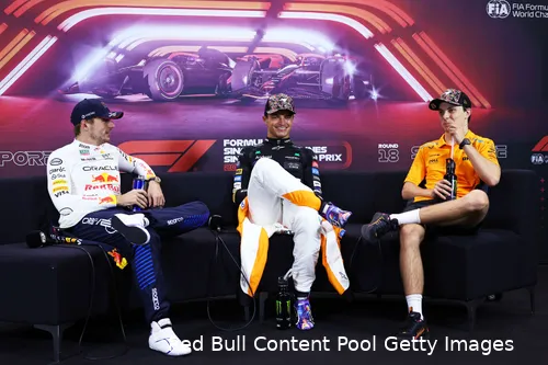 red bull racing max verstappen mclaren lando norris oscar piastri persconferentie singapore gp zondag 2024