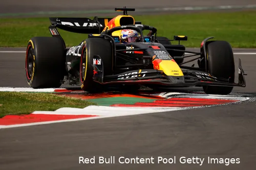 Verstappen in actie in Mexico.