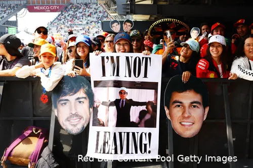 red bull racing gp mexico zaterdag 2024 fans sergio perez fernando alonso