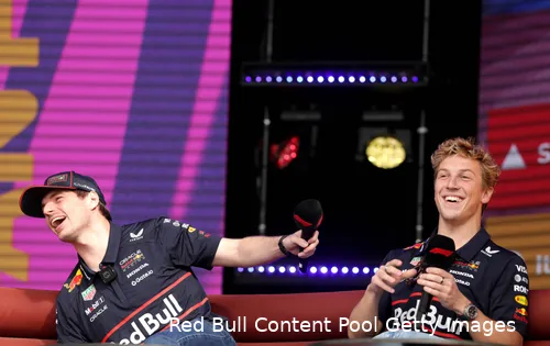 Verstappen en nieuwe teamgenoot Lawson trappen lol in Melbourne.