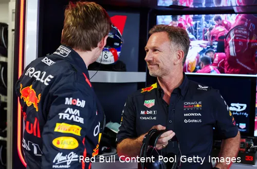 red bull racing christian horner max verstappen gp miami 2025 zaterdag