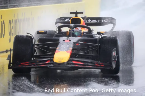 red bull racing max verstappen gp miami 2025 zaterdag regen spray