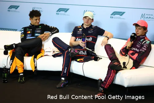 De top drie voor de Grand Prix van Miami op zondag.