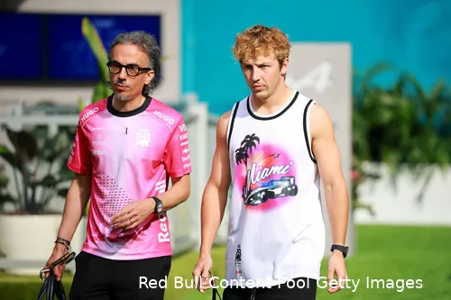 visa cash app racing bulls liam lawson laurent mekies 2025 gp miami zaterdag 2