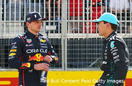 max verstappen red bull racing george russell mercedes gp canada zaterdag 2025