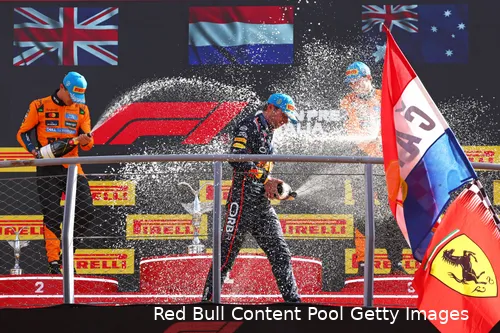 max-verstappen-red-bull-racing-lando-norris-oscar-piastri-mclaren-gp-italie-2025-zondag-podium-monza-champagne