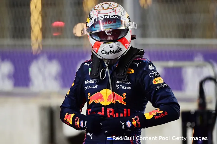 Verstappen kon zijn magische ronde in Jeddah niet afmaken. (Foto: Red Bull Content Pool/Getty Images)