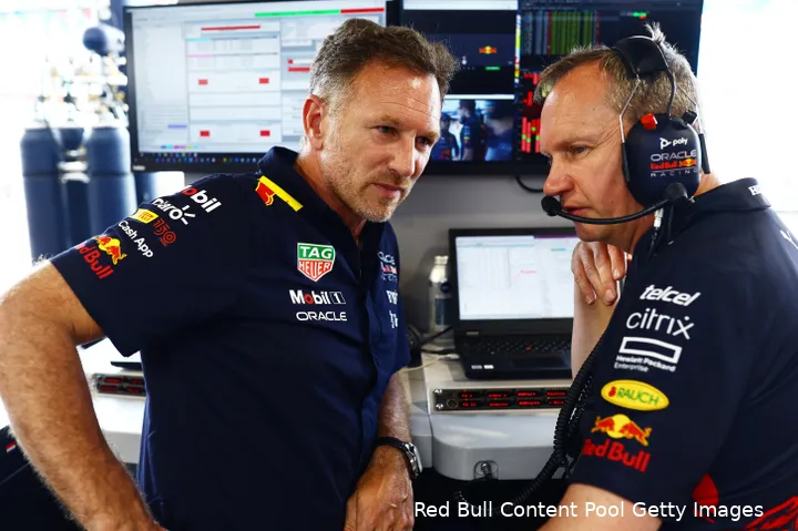 <i>Paul Monaghan met Christian Horner.</i>