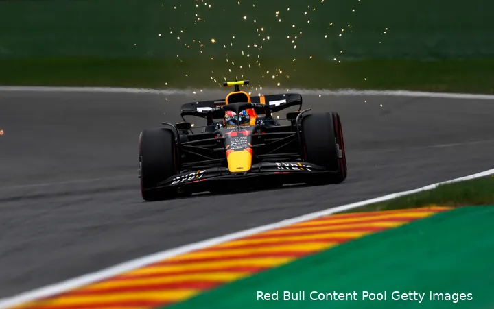 Sergio
Pérez, kwalificatie op het Circuit de Spa-Francorchamps voor de Grand Prix van België
2022 (Foto: Red Bull Content Pool / Getty Images)