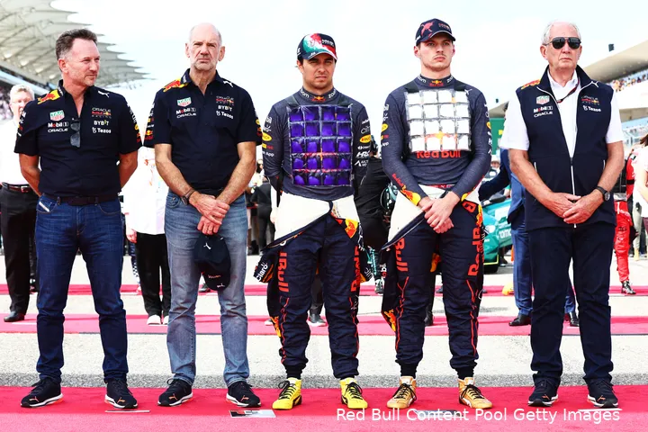 adrian newey helmut marko christian horner max verstappen sergio perez red bull racing f1 gp verenigde staten 2022