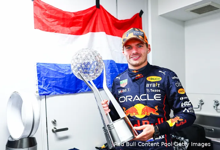 Verstappen pakte zijn tweede wereldtitel tijdens de Grand Prix van Japan 2022 (Foto: Red Bull Content Pool/Getty Images)