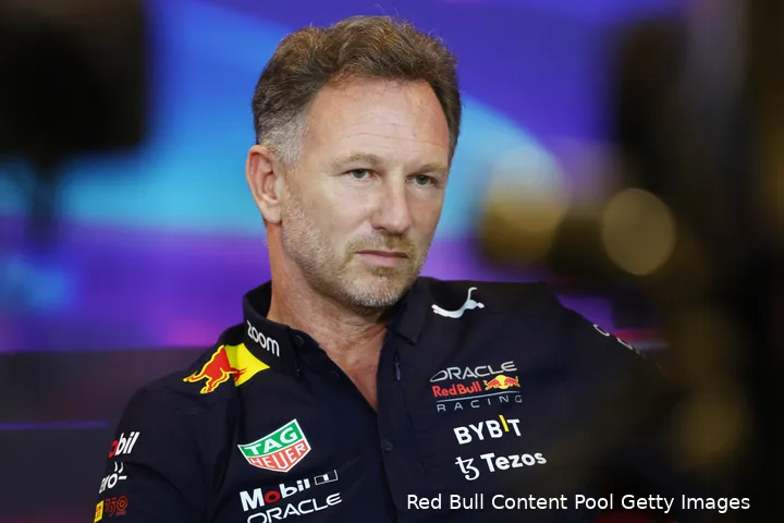 <i>Red Bull Racing-teambaas Christian Horner gaf in 2022 aan dat de budgetoverschrijding van zijn team te maken had met cateringuitgaven. (Foto: Red Bull Content Pool/Getty Images)</i>