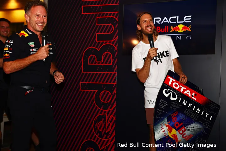 Christian Horner Sebastian Vettel Red Bull Racing F1 GP Abu Dhabi 2022