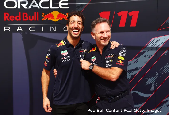 daniel ricciardo christian horner red bull racing f1 2023