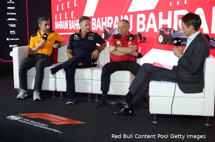 andrea stella frederic vasseur christian horner red bull racing mclaren ferrari f1 gp bahrein 2023