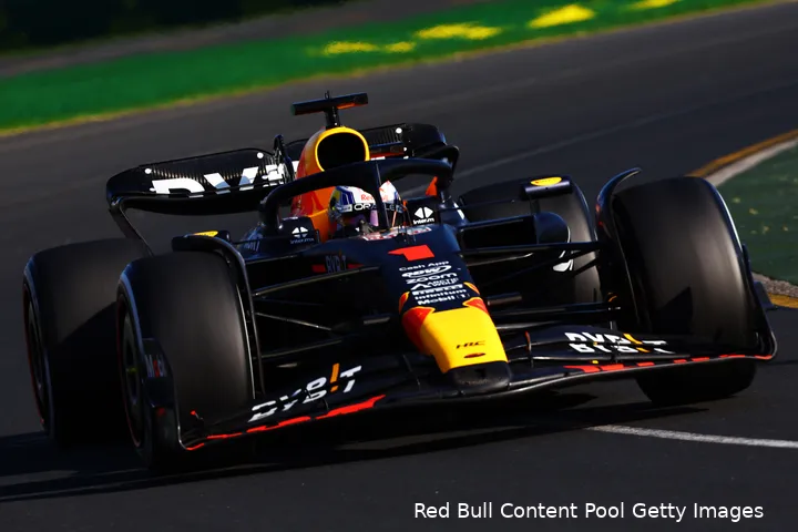 <i>De RB19 lijkt voorlopig onverslaanbaar (Bron:&nbsp;Red Bull Content Pool / Getty Images).</i>