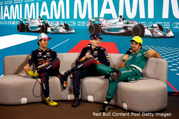 <i>Fernando Alonso zag dit podium waarschijnlijk al aankomen. (Foto: Red Bull Content Pool / Getty Images)</i>