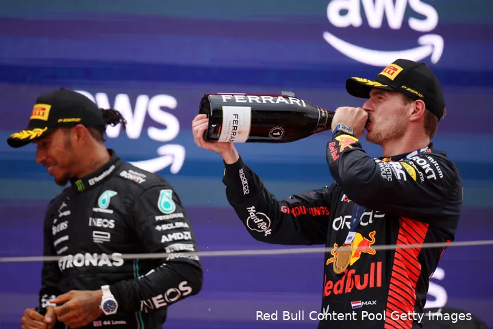 verstappen hamilton podium red bull mercedes spanje 2023