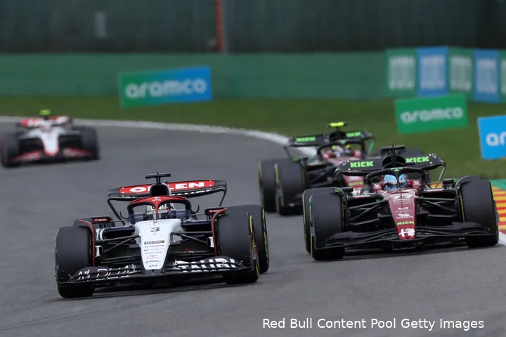 Ricciardo kwam in verkeer terecht tijdens de GP van België. (Foto: Red Bull Content Pool/Getty Images)