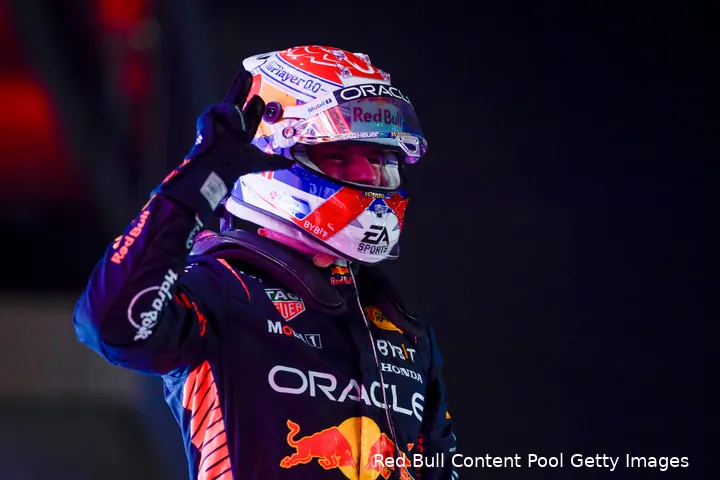 Verstappen werd op zaterdag 7 oktober drievoudig wereldkampioen. (Foto: Red Bull Content Pool/Getty Images)
