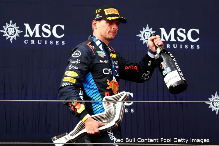 max verstappen beker champagne imola 2024