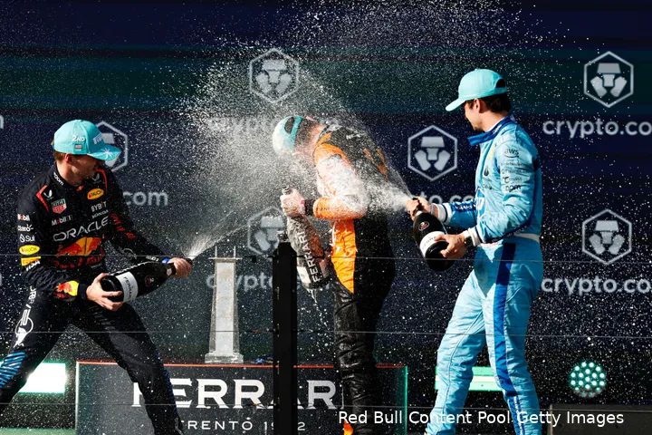 max verstappen miami 2024 red bull podium lando norris charles leclerc 2
