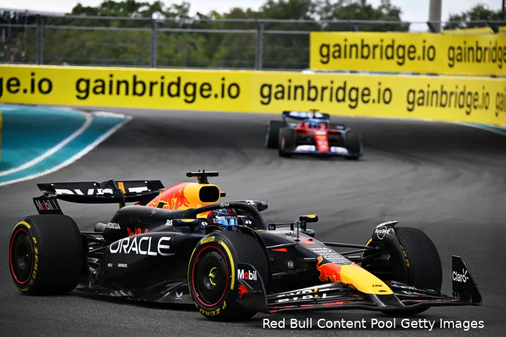 Max Verstappen tijdens de kwalificatie Grand Prix van Miami 2024.