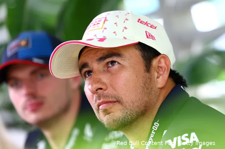 sergio perez redbullracing miami mediadag max verstappen