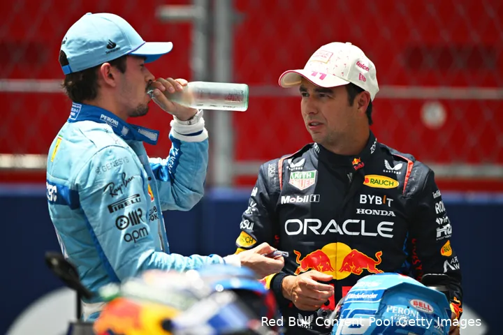 sergio perez redbullracing miami zaterdag 2024 charles leclerc