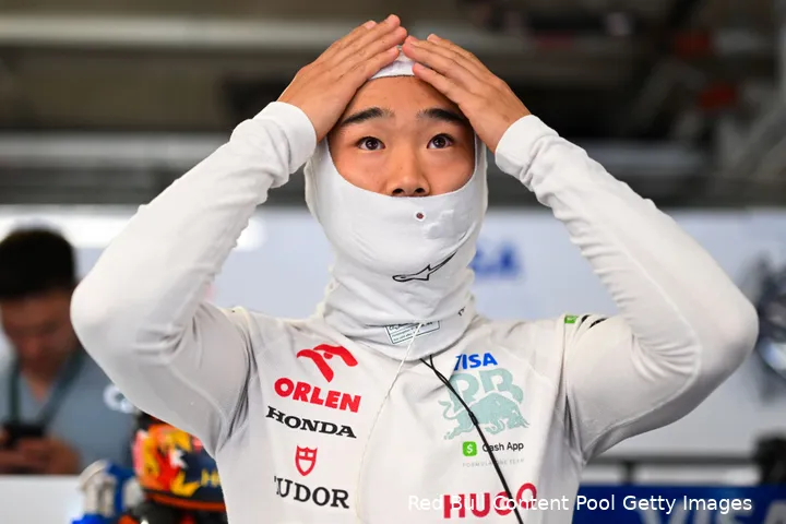 Tsunoda herstelde goed na de kwalificatiecrash. (Foto: Red Bull Content Pool Getty Images)